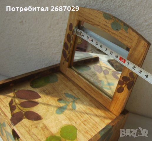 Дървена тоалетка с огледало и  чекмедже и  стара японска кутия за бижута, снимка 8 - Други - 30304673