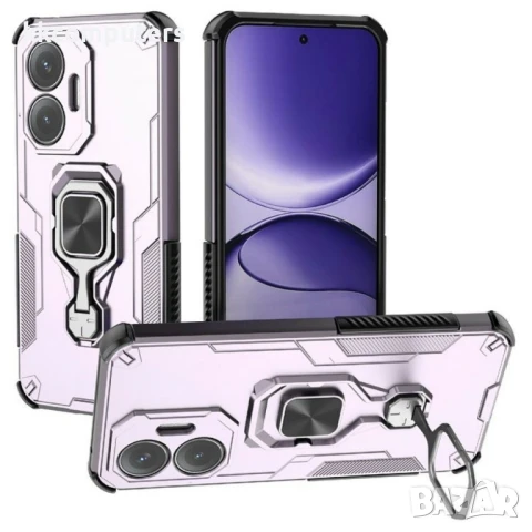 Xiaomi Poco F7 5G / Redmi Turbo 4 Pro 5G Удароустойчив Rotatable Ring Holder /Kickstand PC + TPU Кал, снимка 4 - Калъфи, кейсове - 50819173