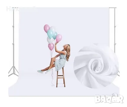 Бял екран за фото и видео ефекти , бял фон 1.6 х 3 м. фотографски екран снимки модели