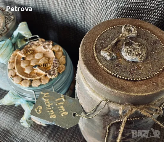 Голям буркан с декупаж, снимка 4 - Декорация за дома - 47311946