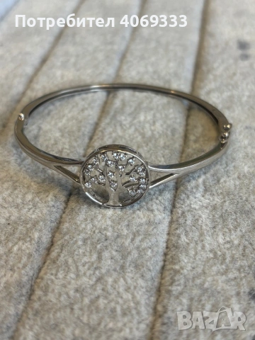 Сребърна гривна с  Дърво и камъчета 925 , снимка 8 - Гривни - 54172117