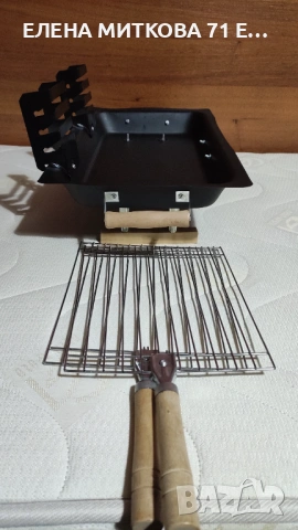 Преносимо барбекю на дървени въглища с две скари, снимка 4 - Барбекюта - 54071224