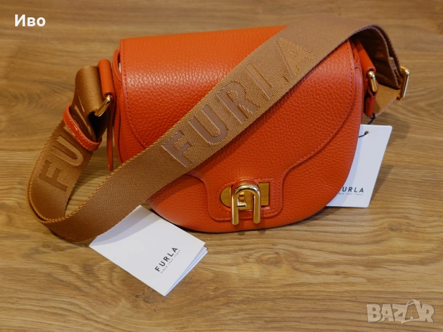 Кожена дамска чанта за рамо FURLA LOTUS, снимка 2 - Чанти - 54007887