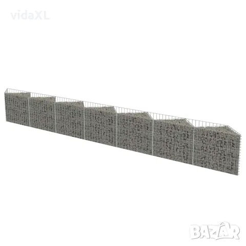 vidaXL Габионна стена, поцинкована стомана, 450x30x50 см（SKU: 143572）
