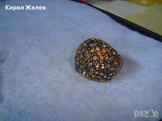 ПОСРЕБРЕН МОДЕН ВИНТИДЖ СКЪПОЦЕНЕН АРТ ПРЪСТЕН с ЦИТРИН 17529, снимка 6 - Пръстени - 36423629