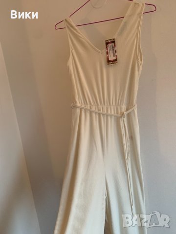 Дамски бял гащеризон рипс, снимка 3 - Гащеризони - 39840588