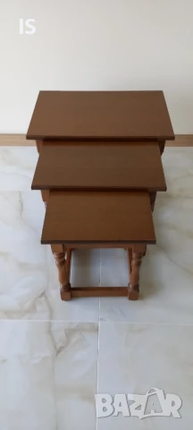 Комплект дъбови масички 3 в 1, снимка 3 - Маси - 49913667