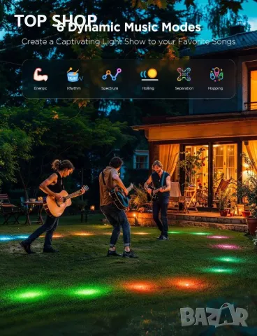 Govee външни лампи за пътека 15m, IP67, RGBIC, 100 лумена, 15 броя, снимка 2 - Лед осветление - 49500340