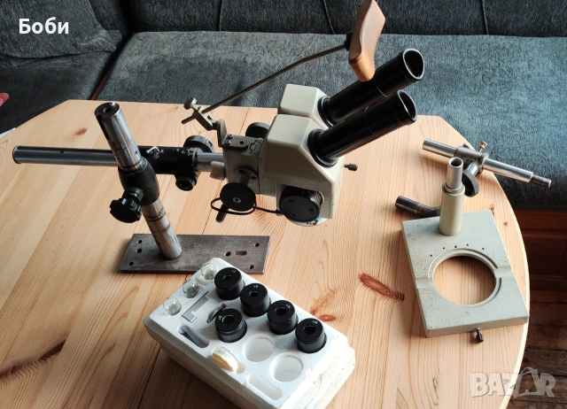 продавам бинокулярен работен микроскоп 