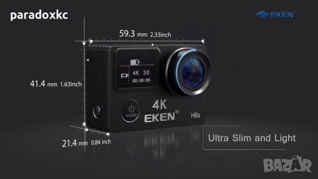 EKEN H6S 4K екшън камера – водоустойчива + пълен комплект аксесоари, снимка 12 - Камери - 52368760