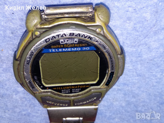 CASIO ILLUMINATOR DATA BANK Стар КОЛЕКЦИОНЕРСКИ ЯПОНСКИ ЕЛЕКТРОНЕН ЧАСОВНИК КАСИО с ВЕРИЖКА 43986, снимка 14 - Антикварни и старинни предмети - 44772851