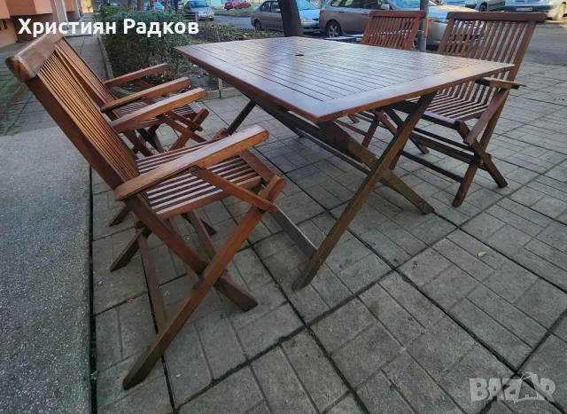 Комплект градински столове и маса, снимка 2 - Градински мебели, декорация  - 48916566