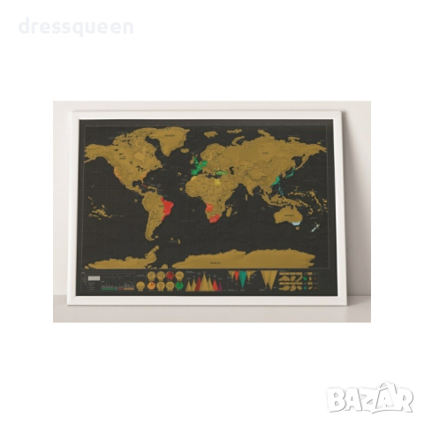 1079 СКРЕЧ КАРТА НА СВЕТА ДЕЛУКС ЗА ИЗТРИВАНЕ, снимка 11 - Други стоки за дома - 44571578