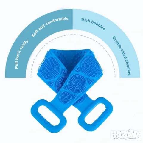 Ексфолираща силиконова гъба за баня за триене на гърба, снимка 3 - Други стоки за дома - 49214155