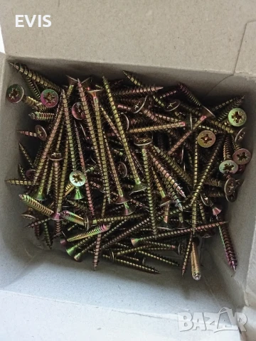 Винтове за дърво – 4.5 x 60 мм, кръстат, хроматирани – 200 бр./опаковка 🔩