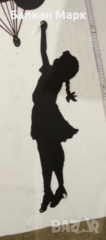 Метална фигура за стена – „Момиче с балони“-декорация, снимка 7 - Декорация за дома - 53248004