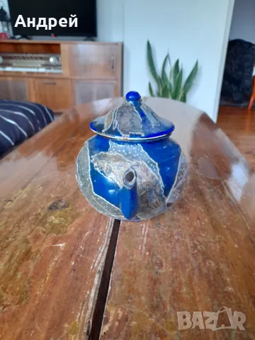 Стар емайлиран чайник #69, снимка 2 - Други ценни предмети - 48882092