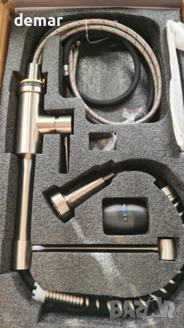 DeerValley Waterfall Кухненски кран за мивка с една дръжка и издърпваща се пръскачка с 3 режима  , снимка 10 - Други стоки за дома - 47755081