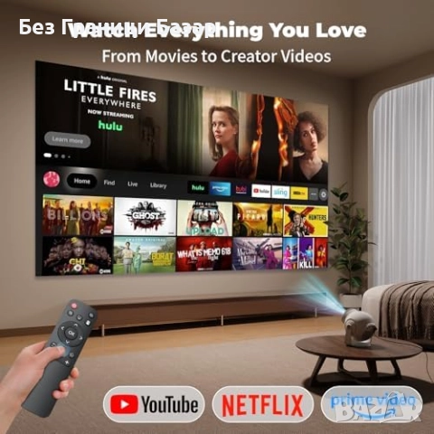 Нов Смарт мини проектор 1080P 480 ANSI WiFi 6 Android 14 180° ротация, снимка 7 - Плейъри, домашно кино, прожектори - 52939028