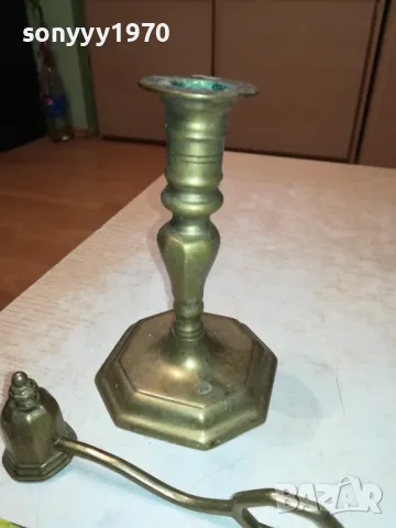 СВЕЩНИК+ГАСАЧ ОТ ФРАНЦИЯ МЕД/МЕСИНГ 1711241743, снимка 9 - Антикварни и старинни предмети - 48002085