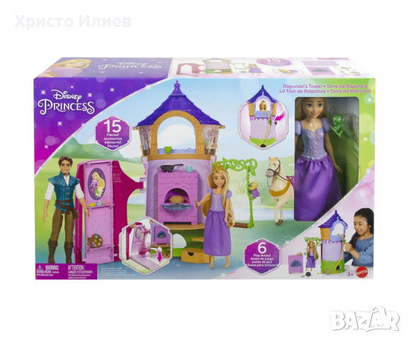 Кукла Disney Princess Кулата на Рапунцел кукла Рапунцеп Замък Mattel, снимка 10 - Кукли - 44527858