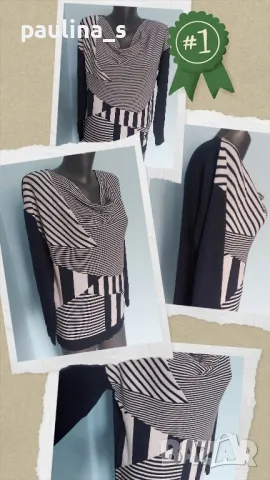 Два броя / Двуцветен пуловер тип туника / блуза / голям размер , снимка 2 - Блузи с дълъг ръкав и пуловери - 34734295