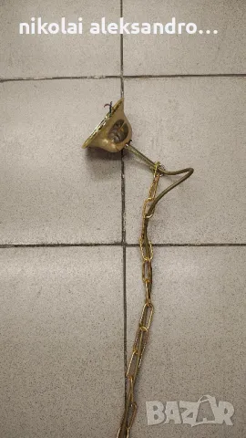 полилей стъкло месинг, снимка 5 - Антикварни и старинни предмети - 49640947