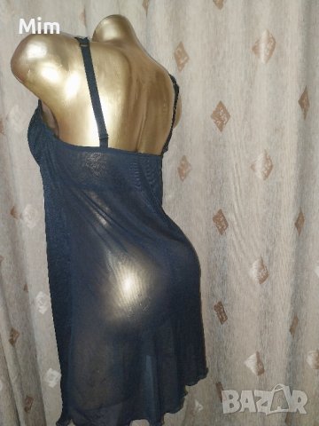  SANS 80 C Къса черна нощница с предно закопчаване , снимка 5 - Нощници - 42083832