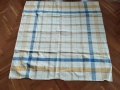 Покривка ленена, каре, лен - 100 %, жълто и синьо, 1.30 м./1.22.м., снимка 4