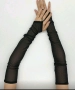 Дамски черни и бели дълги ръкавици, снимка 3
