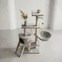 Котешка драскалка с къщичка, легло и платформи, 138 см, светлосива, снимка 2