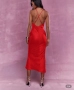 Дълга елегантна дамска рокля е червено, S размер, снимка 2