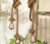 Декоративно висяща стилна лампа от конопено въже / Дължина: 2м/ лампа - 1бр, снимка 1