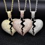 Колие разбито сърце с камъни - 3 модела, снимка 2