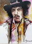 Портрет на Jimi Hendrix,30/40, маслени бои,картон,без рамка