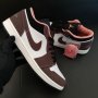 Nike Air Jordan 1 Low Mocha Chocolate Crimson Bliss Brown Размер 43 Номер Обувки Маратонки Нови 