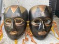 Сет от две Стари бронзови маски 1970г, снимка 1 - Други ценни предмети - 42855342