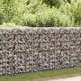 vidaXL Габионна стена с капаци, поцинкована стомана, 900x30x100 см, снимка 2