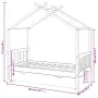 vidaXL Рамка за детско легло с чекмедже, борово дърво масив, 80x160 см, снимка 7