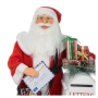 Коледна реалистична фигура на Дядо Коледа - пощальон със светлина и музика, 100см, снимка 5