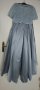 Абитуриентскa рокляAсиметрична сатенена дантела EU 42, XL Цвят  Dysty blue -пепеляво сиво. , снимка 3