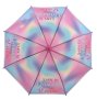 Автоматичен детски чадър за дъжд Tie Dye Rainbow с послание 67 см, снимка 1
