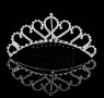 Коронка тиара Сърца метална сребриста корона забождане в коса прическа сватба детска дамска, снимка 1