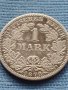 Сребърна монета 0.900 проба 1 марка 1876г. Германска империя Вилхелм първи 39625, снимка 4