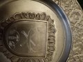 Немска калаена чиния наградна, снимка 1 - Антикварни и старинни предмети - 31182783