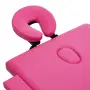vidaXL Сгъваема масажна кушетка, 2 зони, дърво, розова, снимка 4
