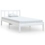 vidaXL Рамка за легло, бяла, бор масив, 90x200 cм（SKU:810068