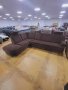 Кафяв ъглов диван от плат с функция сън "ZE-EM06001", снимка 1