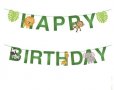 2 вид Happy Birthday Диви Зоо Сафари животни Парти Гирлянд Флаг Банер рожден ден украса декор, снимка 2
