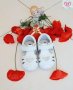 Бебешки Сандали за момиче от Естествена кожа, с брокатено сърце BUBBLE KIDS, снимка 2